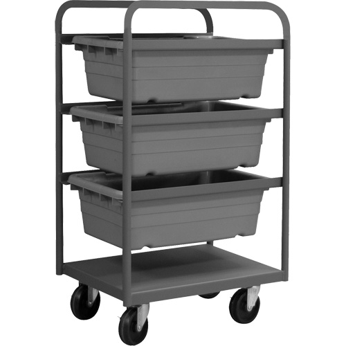 Mobile Tub Rack, Double-sided, 3 bins, 26" W x 18" D x 42" H Consource