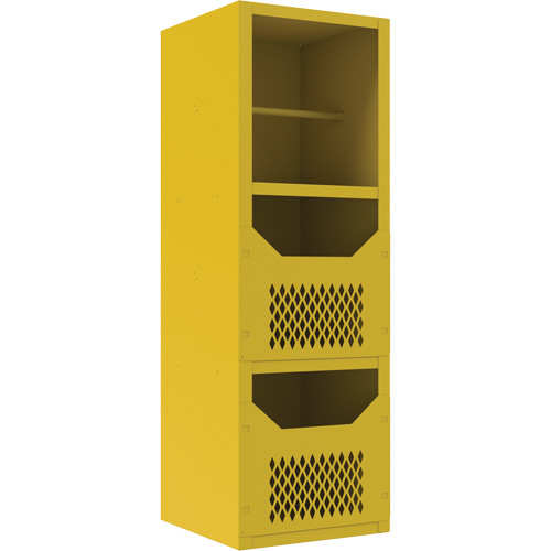 Spill Control Cabinet, 1 Shelves, 72" H x 24" W x 24" D, Steel, Yellow Consource