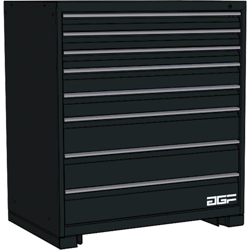 Modular Drawer Cabinet, 8 Drawers, 60" W x 28" D x 40" H, Black Consource