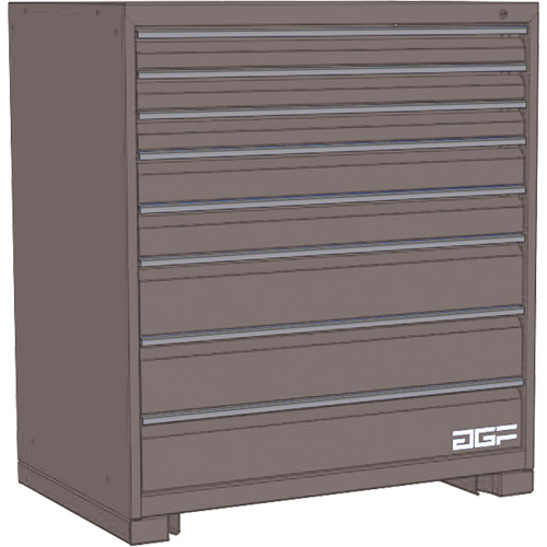 Modular Drawer Cabinet, 8 Drawers, 24" W x 24" D x 40" H, Grey Consource