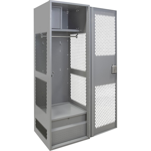 Casier pour &eacute;quipement avec porte, Acier, 24" la x 24" p x 72" h, Gris Consource