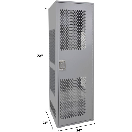 Casier pour &eacute;quipement avec porte, Acier, 24" la x 24" p x 72" h, Gris Consource