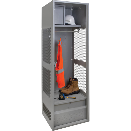 Casier pour &eacute;quipement, Acier, 24" la x 18" p x 72" h, Gris Consource