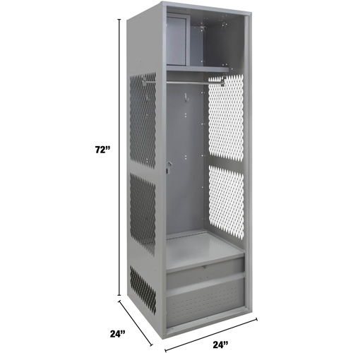 Casier pour &eacute;quipement, Acier, 24" la x 24" p x 72" h, Gris Consource