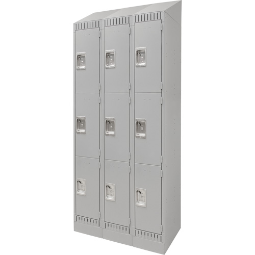 Casiers, 3 niveaux, Bloc de 3, 36" x 18" x 86", Acier, Gris, D&eacute;mont&eacute; Consource