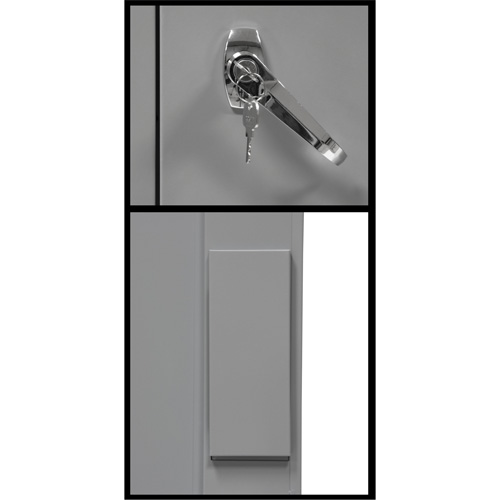 Armoire de rangement &agrave; hauteur de comptoir, Acier, 2 Tablettes, 42" h x 30" la x 15" P, Gris Consource