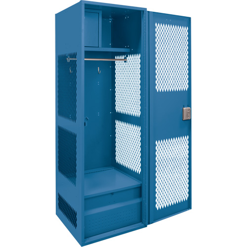 Gear Locker with Door, Steel, 24" W x 18" D x 72" H, Dark Blue Consource