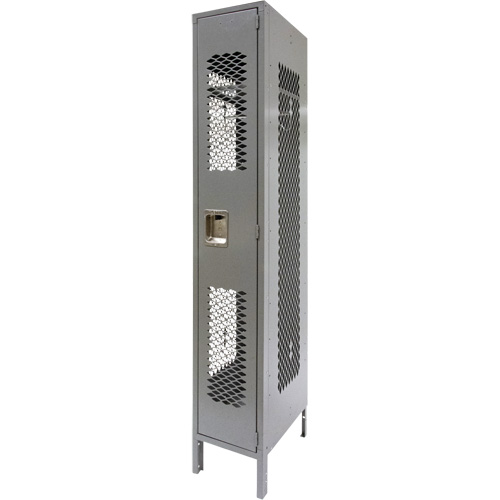 Casiers ventil&eacute;s, 12" x 18" x 78", Acier, Gris, D&eacute;mont&eacute;, Perfor&eacute; Consource