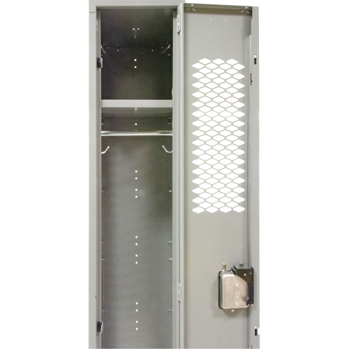 Vented Lockers, Bank of 2, 24" x 18" x 78", Steel, Grey, Knocked Down, Perforated Consource