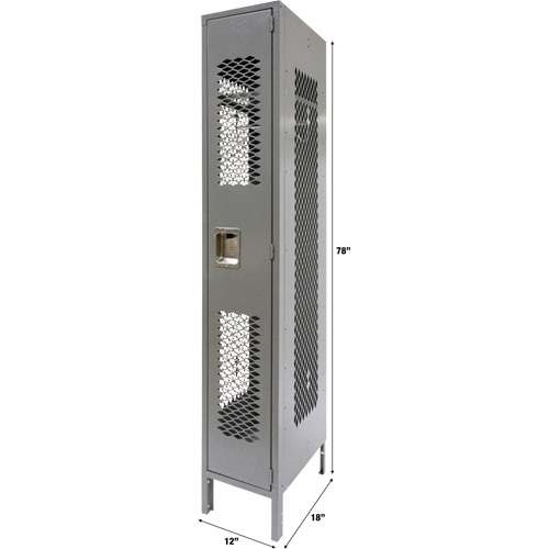 Casiers ventil&eacute;s, 12" x 18" x 78", Acier, Gris, D&eacute;mont&eacute;, Perfor&eacute; Consource
