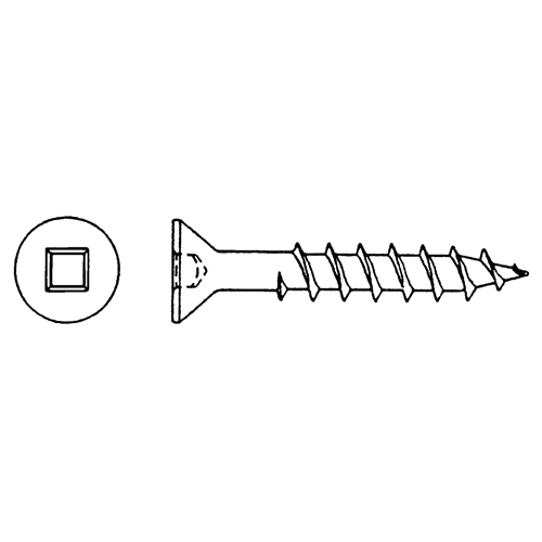 Flat Head Wood Screws, #6 x 7/8" L, Zinc Plated Consource