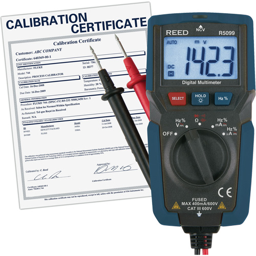 Multim&egrave;tre compact avec mesure de tension sans contact et certificat de calibration, Tension c.a./c.c., Courant c.a./c.c. Consource