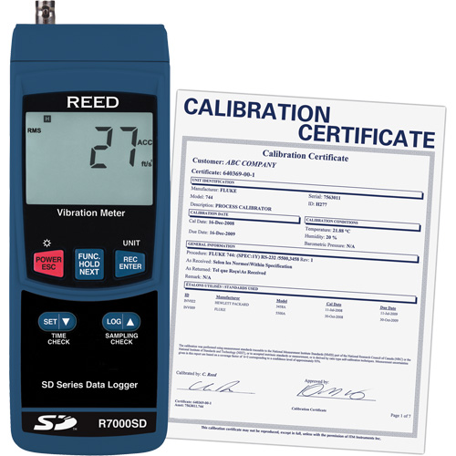 Data Logging Vibration Meter with Calibration Certificate, 10% - 85% RH, 32°- 122° F ( 0° - 50° C ) Consource