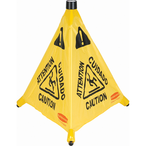 C&ocirc;nes de s&eacute;curit&eacute; &agrave; ouverture automatique, Trilingue avec pictogram Consource