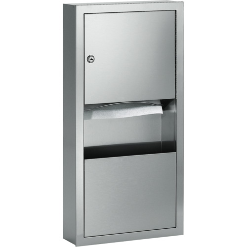 Combination Towel Dispenser with Waste Receptacle, Manual, 14" W x 4" D x 28" H Consource