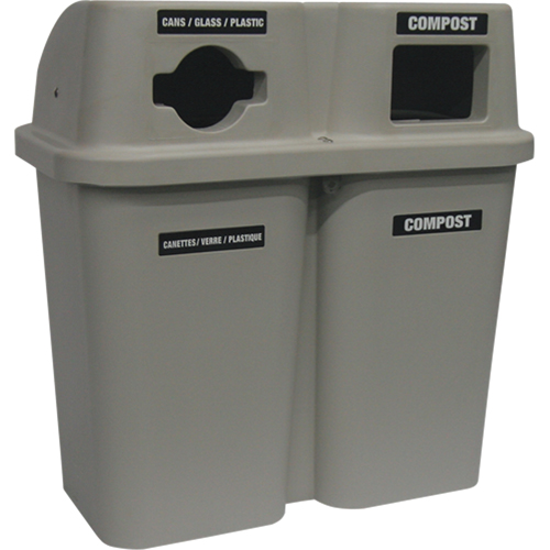 Contenants de recyclage Bullseye, Bord de rue, Plastique, 2 x 22 gal. US Consource