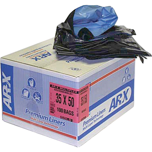 Premium Liners, 3X Strong, 35" W x 50" L, Black, 166.55 L (44 Gal.) Capacity Consource