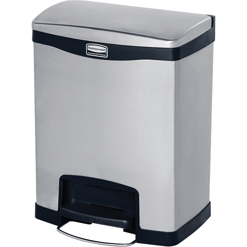 Contenant &agrave; d&eacute;chets Slim Jim , Acier inoxydable, Capacit&eacute; 8 gal. US Consource