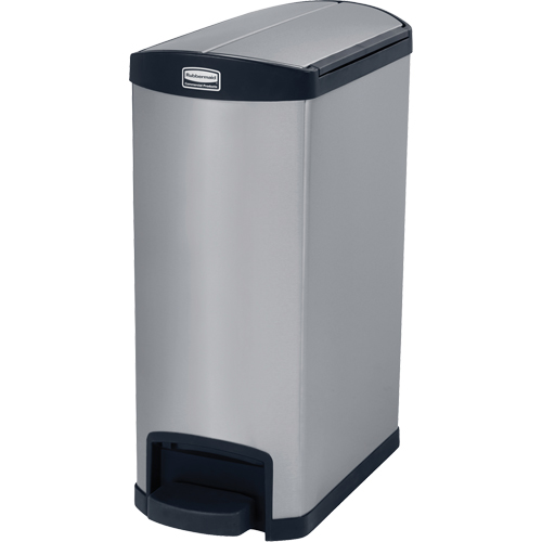 Slim Jim&reg; Waste Container, Stainless Steel, 13 US gal. Capacity Consource