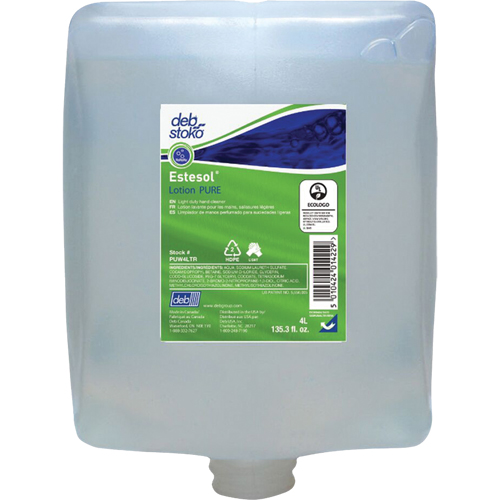 Savon pour les mains, les cheveux et le corps Estesol PURE, Cr&egrave;me, 4 L, Recharge, Fraîcheur Consource