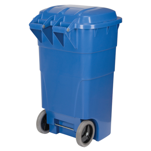 Roll Out Recycling Bin, Curbside, Polyethylene, 65 US gal. Consource