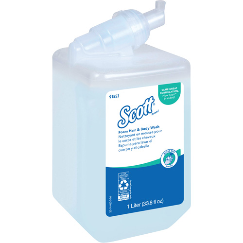 Savon moussant pour le corps et les cheveux Scott Pro, 1000 ml, Fraîcheur, Bouteille Consource