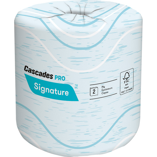 Pro Signature Toilet Paper, 2 Ply, 400 Sheets/Roll, 133' Length, White Consource