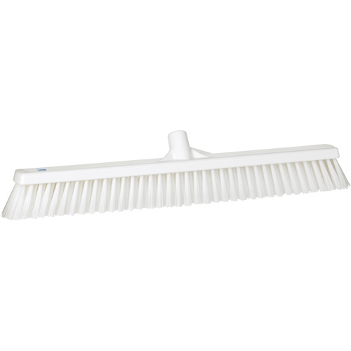 Combo Bristle Push Broom, Coarse/Fine Bristles, 24", Polyester, White Consource