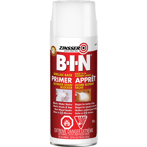 B-I-N&reg; Shellac-Base Sealer Primer, 369 g, Aerosol Can, White Consource