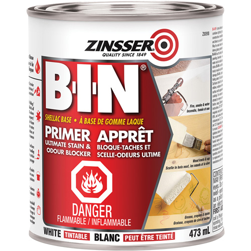 B-I-N&reg; Shellac-Base Sealer Primer, 473 ml, Can, Tintable White Consource