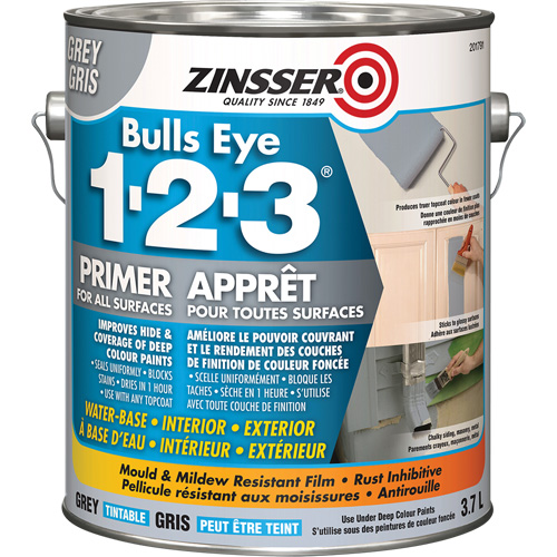 Appr&ecirc;t &agrave; base d'eau Bulls Eye 1-2-3, 3,78 L, Gallon, Gris Consource