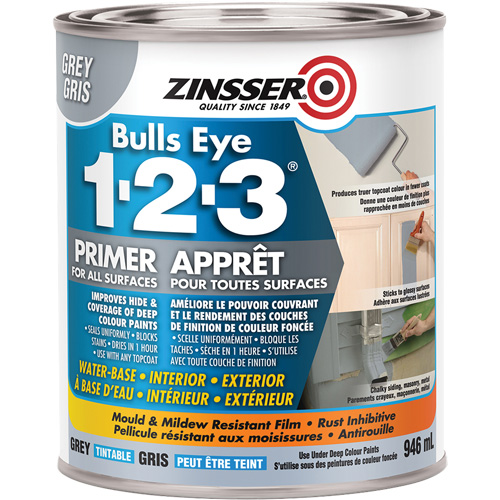 Appr&ecirc;t &agrave; base d'eau Bulls Eye 1-2-3, 946 ml, Canette, Gris Consource