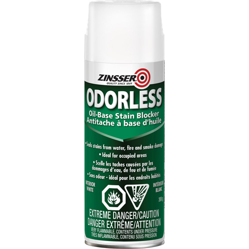 Odourless Oil-Base Stain Blocking Primer, White, Very Flat, Aerosol Can Consource