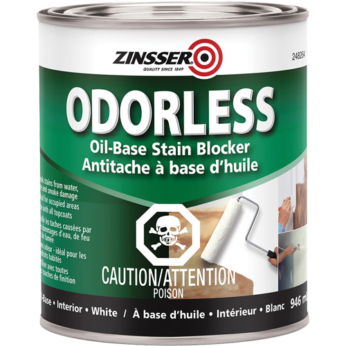 Appr&ecirc;t inodore &agrave; base d'huile qui bloque les taches, Blanc, Tr&egrave;s mat, 946 ml, Canette Consource