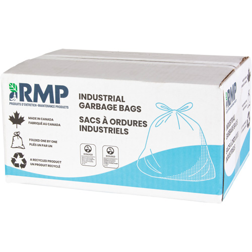 Contractor Garbage Bags, 2X Strong, 35" W x 50" L, 1.9 mils, Black, 194 L (44 Gal.) Capacity Consource