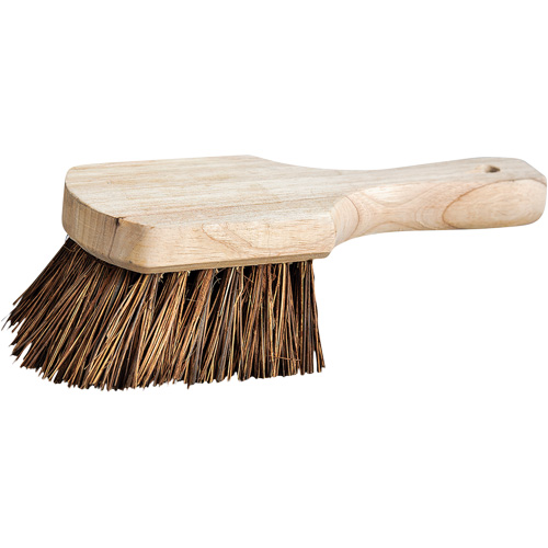 Short Handle Pot Brush, Stiff Bristles, 9" Long, Brown Consource