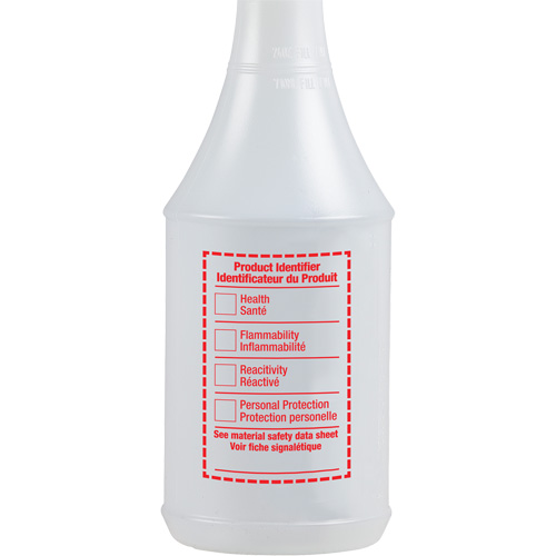 Round Spray Bottle with WHMIS Label, 24 oz. Consource