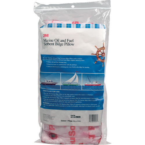 Marine Oil and Fuel Absorbent Bilge Pillow, Oil Only, 15" L x 7" W, 12.1 gal Absorbency/Pkg. Consource