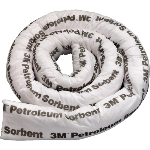 Barri&egrave;re de pollution absorbante double pour produits p&eacute;troliers, Huile seulement, 8' lo x 3" la, Absorption 15,7 gal Consource