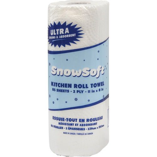 Snow Soft Premium Kitchen Towels, 2 Ply, 85 Sheets/Roll, 8" W, 11" L Consource