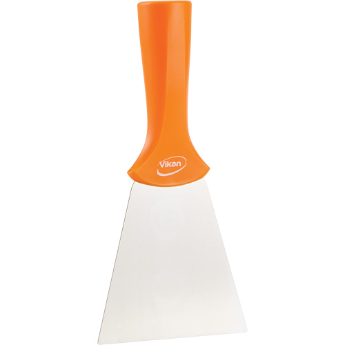 Handle-Mounted Stainless Steel Scraper, Orange, 4" W x 8" L Consource