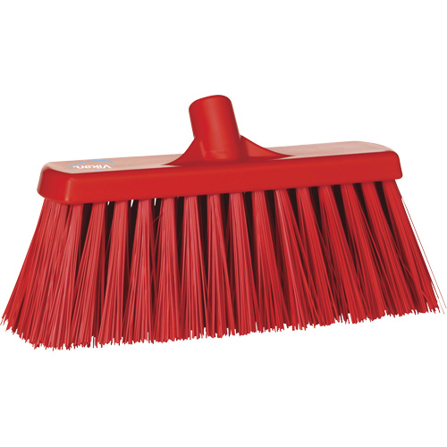 Heavy-Duty Push Broom, Stiff Bristles, 13", Polyester, Red Consource