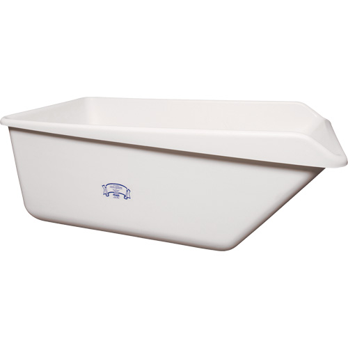 Angled Dump Tub with Drain, Plastic, White Consource