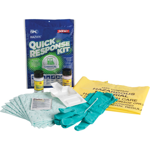 Trousse dintervention rapide pour d&eacute;versements de produits chimiques Hazwik, Mati&egrave;res dangereuses, Sac, Absorbance de 0,33 gal. US Consource