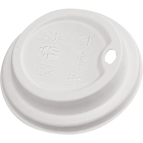 Couvercles &agrave; boire en d&ocirc;me blanc compostables Consource