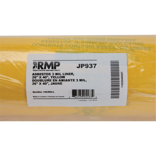 Hazardous Waste Liners, Asbestos, 40" L x 26" W, 3 mils Consource