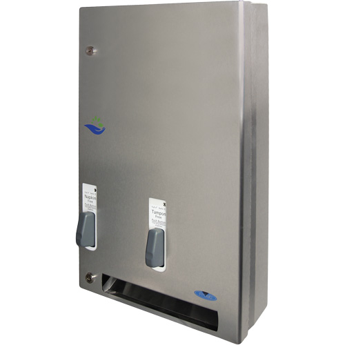 Distributeur de produits d'hygi&egrave;ne f&eacute;minine gratuits &agrave; bouton pression Consource