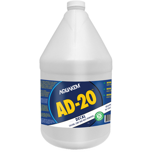 AD20 Decal Eco-Friendly Industrial Grade Calcium, Lime & Rust Stain Remover White Label, Jug Consource