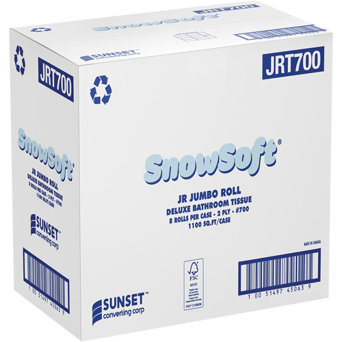 Snowsoft Deluxe Bathroom Tissue, Jumbo Roll, 2 Ply, White Consource