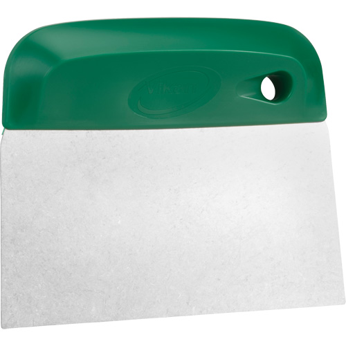Flexible Stainless Steel Dough Cutter/Scraper, Green, 4-1/2" W x 5-3/4" L Consource